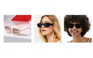 Selection of oversized cat eye and retro square sunglasses with durable plastic hinges
