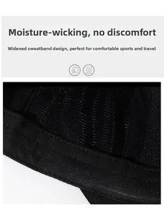 Detail of widened sweatband on baseball cap featuring breathable mesh for moisture wicking