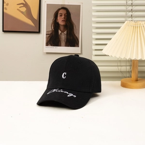 Fashion Embroidered Letter C Baseball Cap Casual Combed Cotton Sunshade Hat Curved Brim Chicago Streetwear Snapback Hat For Men Women
