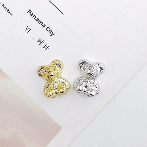 Chic plated acrylic cartoon bear DIY accessories for phone cases and jewelry charms