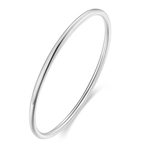 Minimalist 18K gold polished thin stackable bangle bracelet for women in a white background