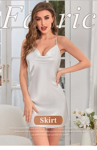 Détail d'une robe en satin blanc avec col bénitier et fines bretelles élégantes