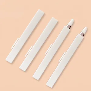 Tragbares ausziehbares Lippen und Concealer Pinselset mit weißem Design und Clip