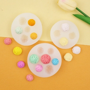 Detail of round silicone molds for DIY ice cream texture mini biscuits and crafts