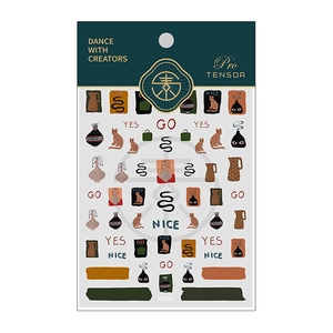 5D graffiti nail stickers with retro cat and floral illustrations, KX025 series