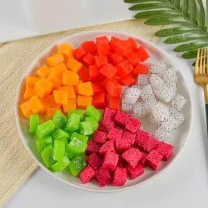 Simulation Fruit Cube Models Artificial Pitaya Kiwi Mango PVC Plastic DIY Decor Photography Props Educational Toy