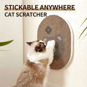 Cat Scratcher Board High Density Corrugated Paper Wall Mounted Vertical Scratching Pad With Catnip For Indoor Cats