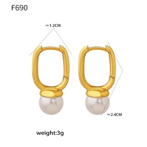 Detail view of gold tassel pearl earrings with precise 1.2cm x 2.4cm size measurements
