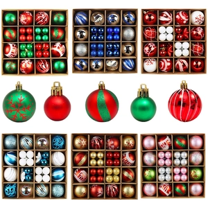 6cm assorted Christmas ball ornaments set with glitter and snowflake textures