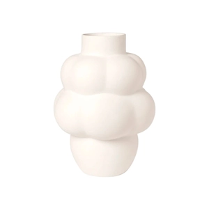 Artistic Nordic white ceramic bubble vase with a unique cloud-like layered structure