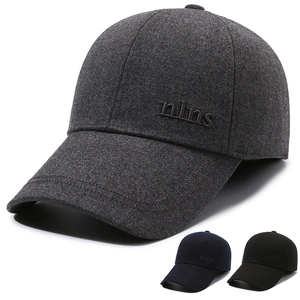 Casquette De Baseball Hiver Homme Épaisse Chaude Coupe Vent Avec Protège Oreilles Coton Laine Extérieur Décontracté