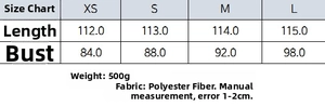 Größentabelle für Samt-Neckholder-Top mit Fransen in XS-L inklusive Maßangaben