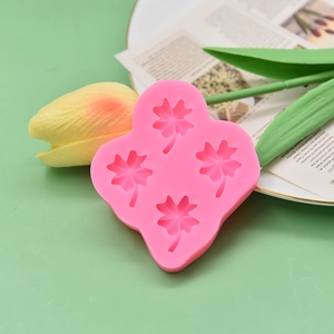 Rosa Silikonform mit Kleeblatt-Motiv für Tortendeko Schokolade und Fondant Handwerk