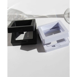 Minimalist black and white PE film jewelry display boxes with transparent suspension film