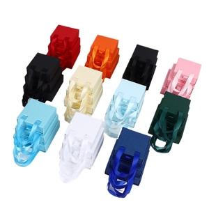 Portable drawer jewelry boxes with ribbon handles in various colors for necklaces and rings