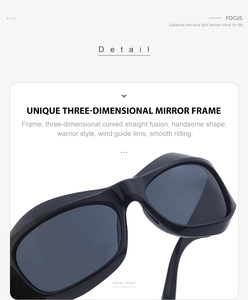 Detail view of Y2K sporty sunglasses featuring three-dimensional frames and wind guide lenses