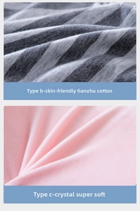 Comparison detail showing grey striped jersey cotton and pink super soft velvet fabrics