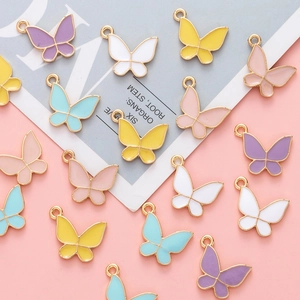 Colorful butterfly alloy enamel pendants for DIY bracelets and jewelry making crafts