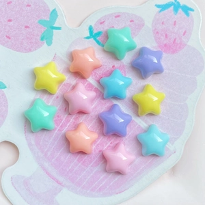 Mini Star Charms Resin Plastic Colorful Macaron Five Pointed Star For DIY Jewelry Phone Case Hairpin Craft Decoration