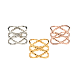 Hollow bird nest rings in silver, gold, and rose gold with a layered cutout design