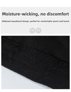 Detail of the widened sweatband inside the washed cotton flat top military cap