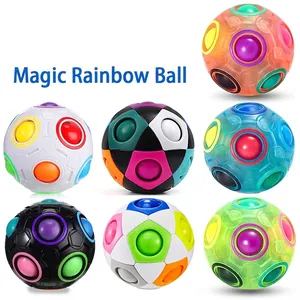 Interactive magic rainbow puzzle ball set featuring glow-in-the-dark and clear styles