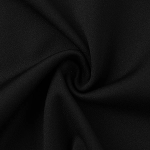 Gros plan macro de la texture du tissu noir avec tissage détaillé pour robe d'été élégante
