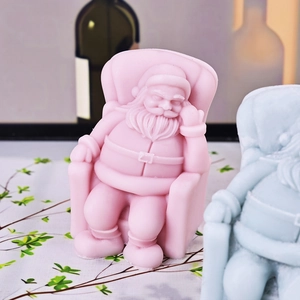 3D Santa Claus silicone mold for DIY Christmas scented candles and plaster decorations