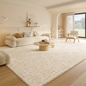 Modern Cream Style Area Rug Waterproof Stain Resistant Living Room Carpet Large Minimalist Non-Slip Bedroom Floor Mat