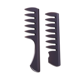 Men's retro wide-tooth comb set for oil hair styling, deep purple and black texture hair combs