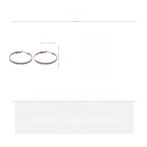 Detail view of 4cm oval copper earrings with size measurements and product specifications
