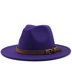 Vintage Britischer Stil Polyester Wollmischung Fedora Hut Für Herren Damen Breite Krempe Jazz Hut Mit Gürtelschnalle Dekor Herbst Winter Eleganter Hut