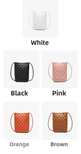 Vertical woven phone bag available in five colors with slender crossbody shoulder straps