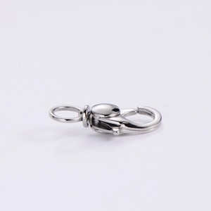 Polished silver lobster clasp with metal jump ring for DIY bag accessories and keychains