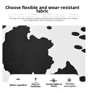 Close-up of durable cow print leather fabric with water-resistant and anti-scratch texture