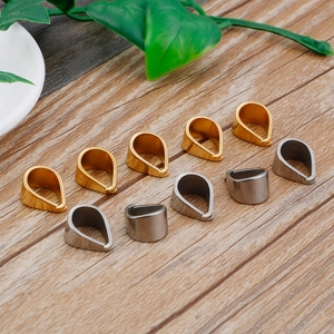 Polished stainless steel pinch bails in gold and silver for DIY jewelry making