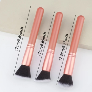 Detailed size specifications for multifunctional flat top foundation and contour brushes