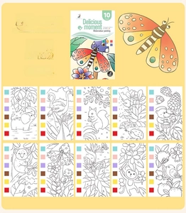 Detailed overview of 10 different animal themed coloring pages for kids with built-in paints