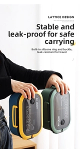 Dual-color 1200ml lunch boxes with leakproof silicone seal and secure side buckles