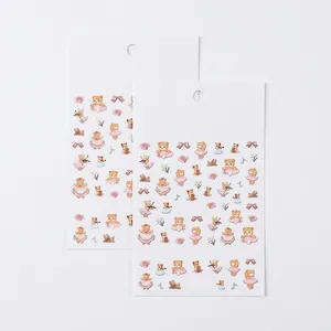 Stickers ongles 3D relief thème théâtre d'ours avec motifs ballet et musique TS-2976
