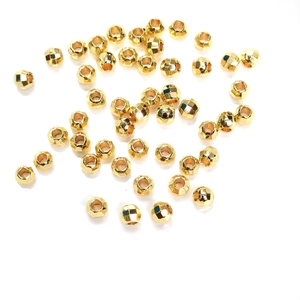Macro view of 14K gold filled faceted laser beads for DIY jewelry making material
