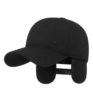 Winter-Baseballkappe für Herren mit Ohrenklappen, warmem Fleece und JB-Logo