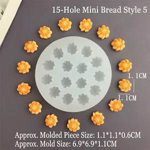 Macro view of 15-cavity mini star silicone mold for DIY bread and fondant crafts
