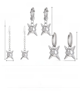 Size and weight specifications for gothic punk heart and spike dangle earrings