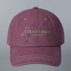 Unisex Washed Cotton Baseball Cap Opportunity Letter Embroidery Adjustable Metal Buckle Soft Top Retro Sun Hat For Outdoor