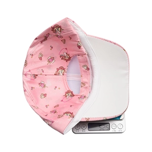 Pink unicorn baseball cap for kids showing a lightweight design weighing only 52.5 grams