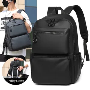 Business Laptop Rucksack Wasserdicht Beschichteter Stoff Große Kapazität Multi Tasche Lässig Minimalistisch Reiserucksack Unisex
