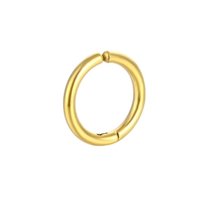 Polished gold stainless steel hoop earrings for men and women in a minimalist design