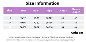 Tableau des tailles détaillé pour mini robe imprimée bustier avec mesures S M L