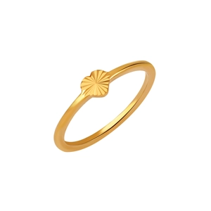 French vintage gold heart sunburst ring in titanium steel for women in minimalist style